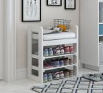 Personalised Shoe Rack Furniture 3 Tier Shoe Bench Organiser For Small Home