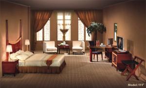 China 5 Star Hotel Bedroom Furniture Sets With Oak Solid Wood Legs factory