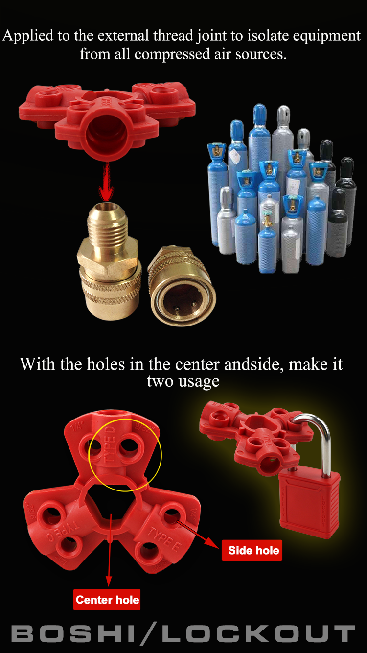 BOSHI Oem Acceptable Red Pneumatic Quick Disconnect Lockouts