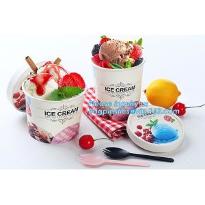 China Own Logo Disposable Paper Icecream Ice Cream Cup,Disposable Plastic Cold Drink Icecream Pearl Milk Tea Cup bagease pack on sale