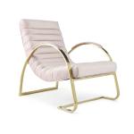 5 Star Hotel Pink Brushed Velvet Modern Single Sit Armchair Customization