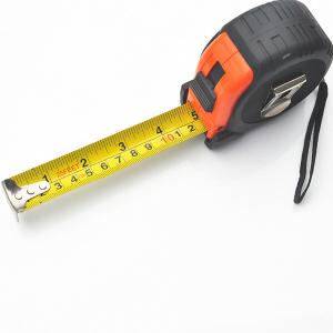 China Orange 25 Foot Measuring Tape 7.5 Meter With Shock Absorbent Solid Rubber Case factory