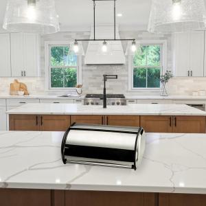 China Kitchen Counter Metal Bread Box To Keep Bread Fresh For Party Square Shape factory