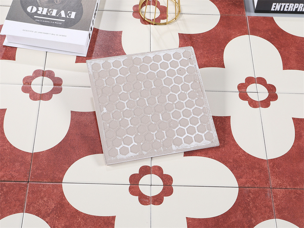 Red And Beige 20x20cm Indoor Ceramic Rustic Tile For Balcony And Scratch-Resistant Tiles For Decoration