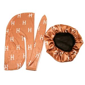 China Satin Custom Made Embroidery Durag Bonnet Set factory