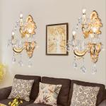 6KG Luxury Contemporary Zinc Alloy E14 Candle Crystal Wall Lights