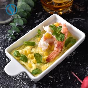 China Savall Novelty Rectangle Solid Pudding White Porcelain Bowls Cafes Coffee Shops factory