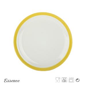 China Round Glossy Color Porcelain Dessert Plates, 8 Inch White Stoneware Dishes Microwave Safe factory