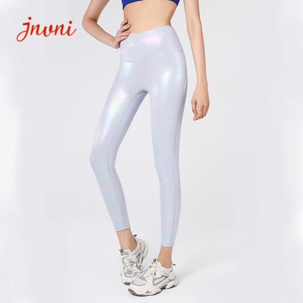 Yoga Shiny Bronzing Workout Leggings Tights High Waist Hip Lift Fitness Yoga
