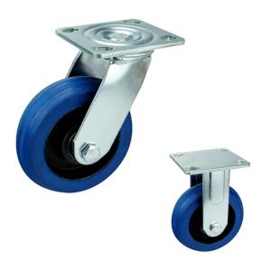 China 125mm 440lbs Loading Rubber Heavy Duty Casters With Lock factory