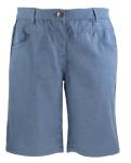 Blue Denim Color Ladies Mid Length Shorts With Front And Back Pockets