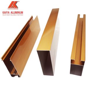Anodized Gold Aluminum Window Extrusion Profiles 6063 6061