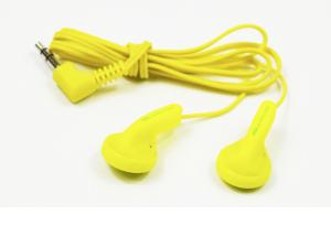 Noise Reduction Wired In Ear Earphones Yellow Color For Computer / Mobile Phone