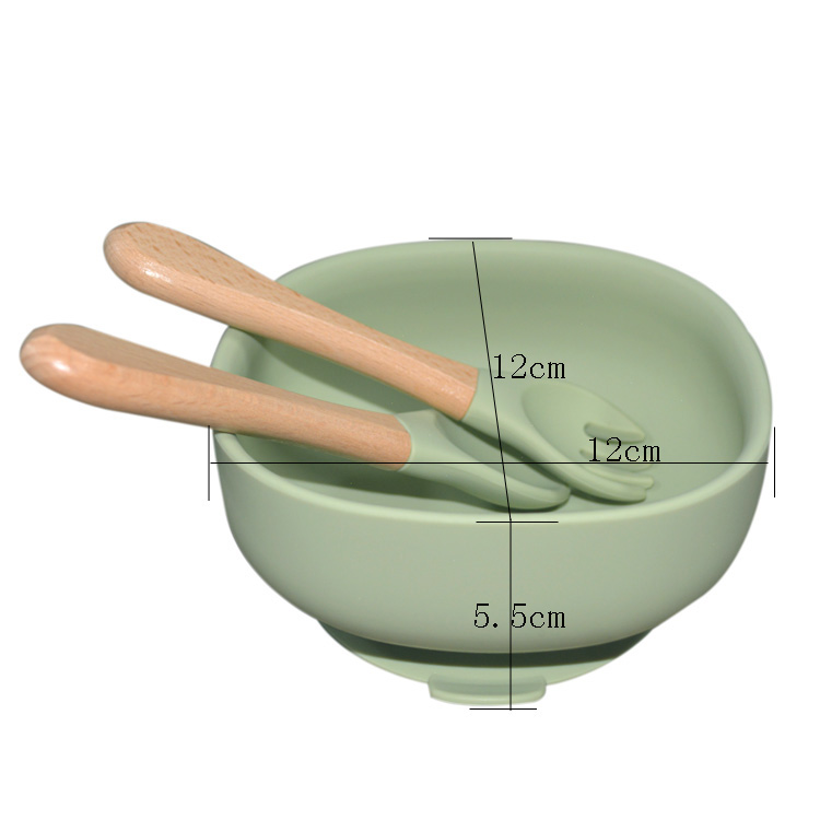 Silicone Baby Tray Silicone Bowl Baby Customized New Arrivals Round Shape Bpa Free With Spoon