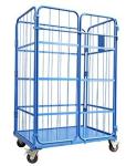 Three Side Powder Coated Warehouse Storage Racks Folding Pallet Logistic Trolley