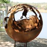 Rustic Red 600mm Corten Steel Sphere For Fire Pit Assembly Required