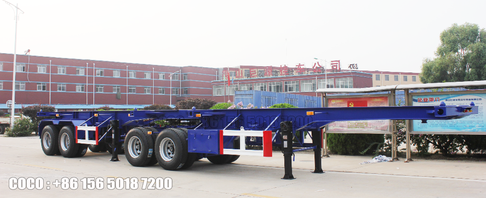 2''/3.5'' Bolt Type Kin Pin 30FT 60tons 3 Axle Container Carrying Skeleton Interlink Semi Trailer
