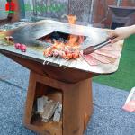 ISO9001 D1000mm Commercial Charcoal Bbq Grill Smoker Customized