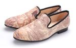 Brown Map Printed Evening Mens Casual Loafers , Customised Mens Woven Loafers