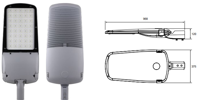 IP66 Street Light Outdoor Lighting Engineering Lighting Fixtures LED Street Light Head 200w Die Cast Aluminum Used In Roadways