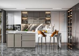 China American Commercial Wooden Cabinet Kitchen Cabinets With Adjustable Door Hinges factory