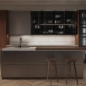 China Factory Directly Custom Villa Home Smart Melamine Cabinet Kitchen With Island factory