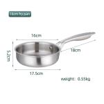 Best Selling 16cm Stainless Steel Polish Induction Fry Pan Cooking Pan Cookware