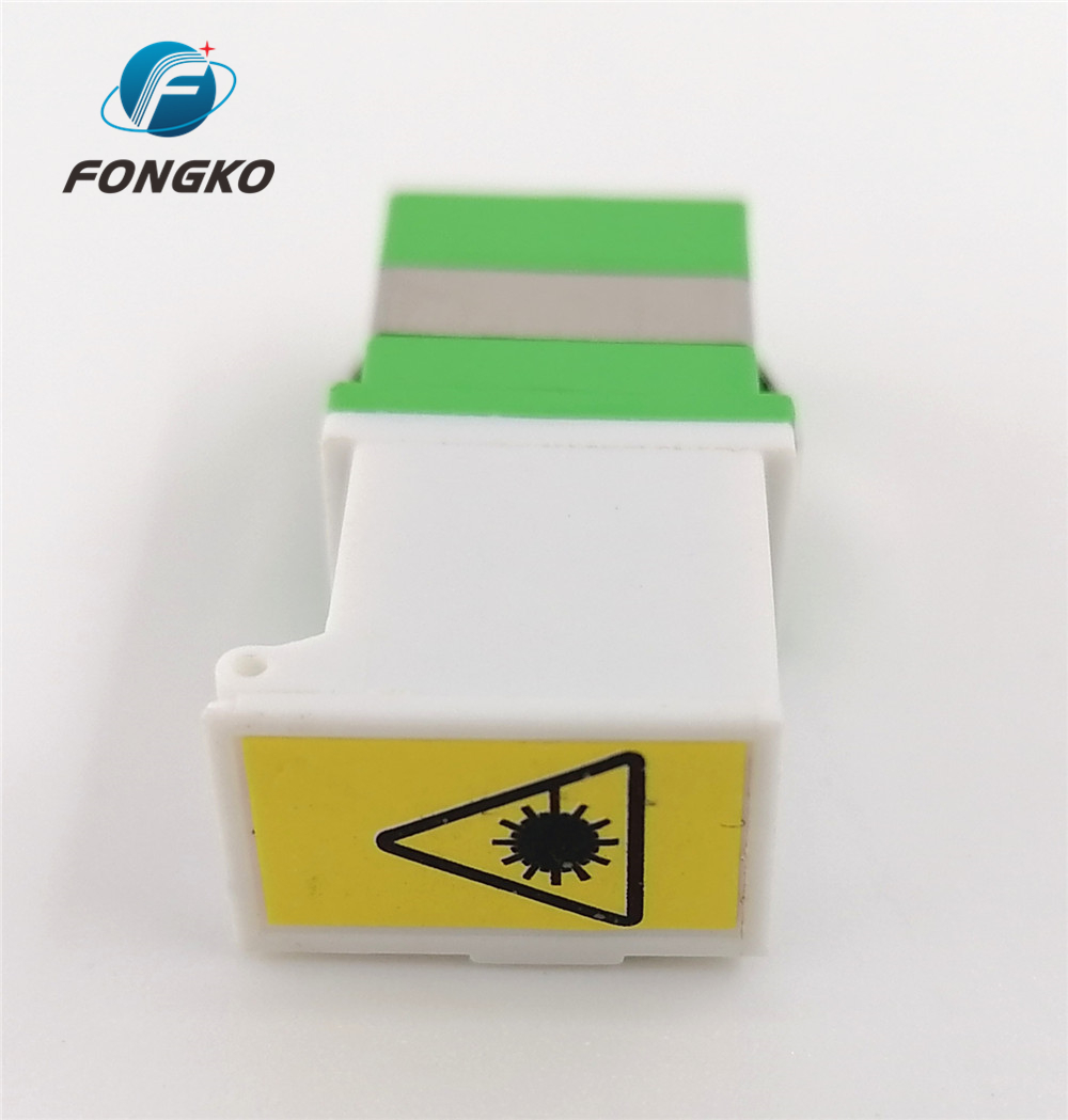 Auto Shutter APC Simplex Singlemode White Green Shell metal shrapnel Adapters SC/APC Fiber Optic Adapter