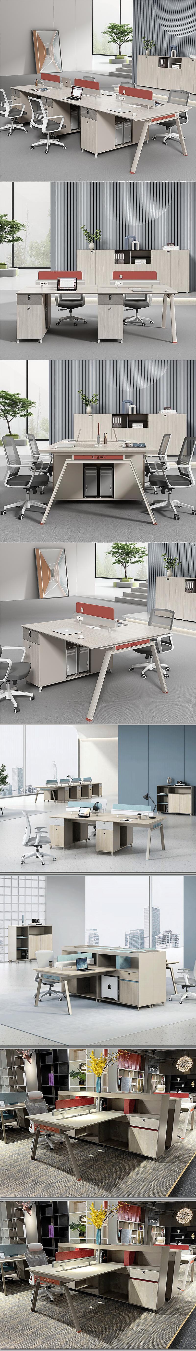 Living Room Office Furniture 4 Person Staff Table with Modular Workstation and Drawer