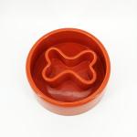 Colorful Ceramic Pet Bowl , Rounded Ceramic Dog Slow Feeder For Food Water