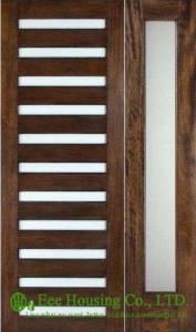 China Customized Solid Mahogany Entry Door with Laminated glass For Villas factory