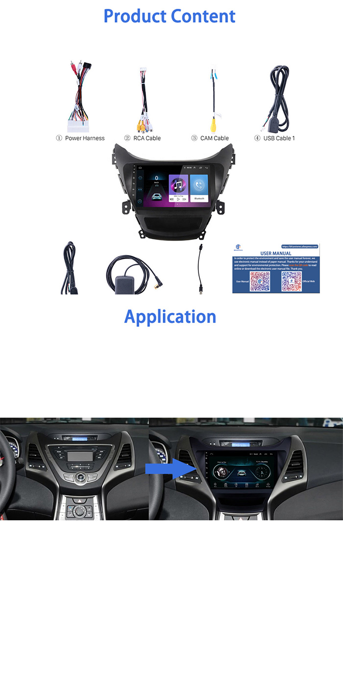 Tpms Dvr Rearview Camera Hyundai Touch Screen Radio For HYUNDAI ELANTRA 2012