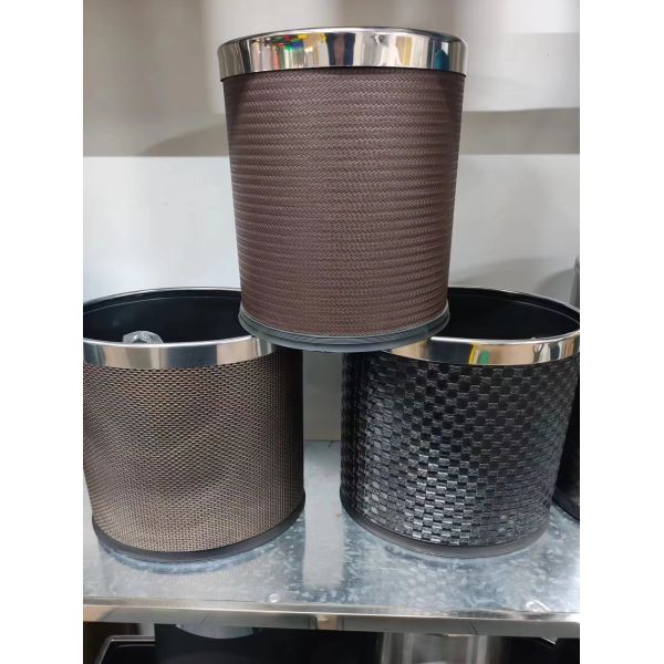 Hotel Metal Double Layer Recycling Trash Garbage Can Stainless Steel Waste Bin