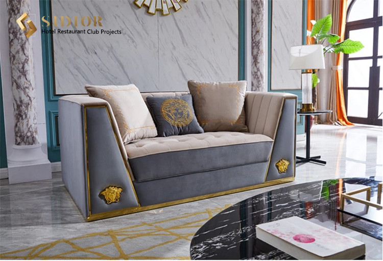 Leisure sofa, Lobby Sofa, Hotel Sofa, Villa Sofa, PU Leather Upholstery, High Density Foam, Stainless Steel Base