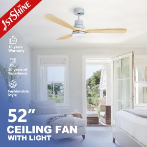 China Wooden Ceiling Fan with Brushed Nickel Motor 5 Speed Remote Control and 52&quot; Blade Size factory