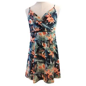 China Summer Halter Sleeveless OEM Backless Floral Maxi Dress factory