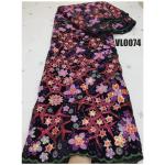 Nice colorful velvet lace african lace with sequins embroidery lace fabric for