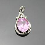 925 Silver Jewelry 9mm x11mm Oval Blue Topaz Cubic Zircon Pendant(PSJ0420)