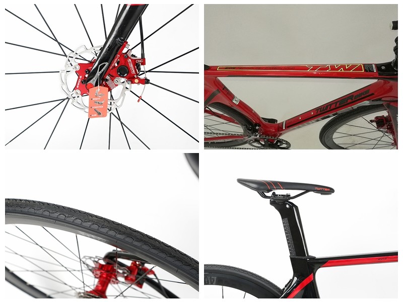Carbon Fiber aero frame 700C Road Bike Thru Axle Disc Brake 142mm