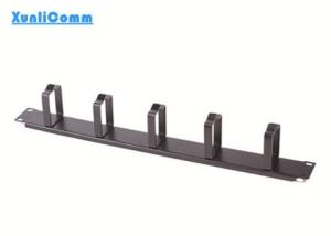 China 19 Inch Rack Mounted Cable Management , 5 Rings Cable Wire Management Panel factory