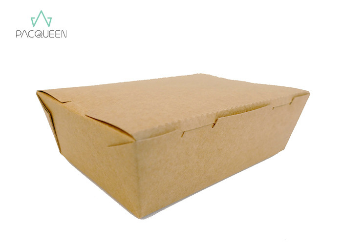Kraft Disposable Food Containers With Lids Eco Friendly Moisture Proof