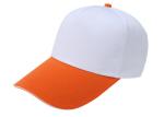 Kids Stylish Baseball Caps Stitching White And Orange , Washed Canvas Baseball