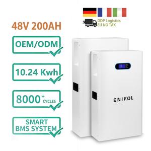 China Wall Mounted Solar Lifepo4 Battery 10kwh 48V 200ah Built In BMS factory