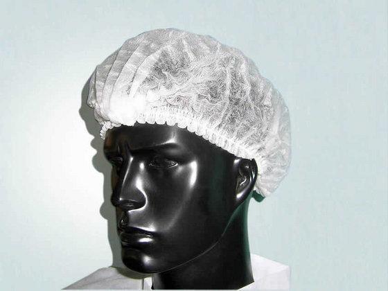 Disposable Non Woven PP Clip Strip Bouffant Hairnet Mob Cap With Single Or