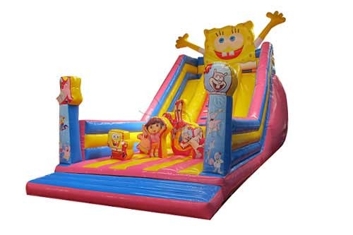 China Spongbob Commercial Inflatable Dry Slide For Large Playgrounds 10x5x7m factory