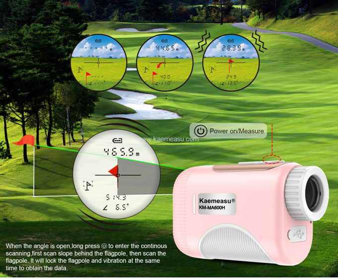 Kaemeasu Mini Laser Rechargeable Golf Rangefinder IP54 MA1000