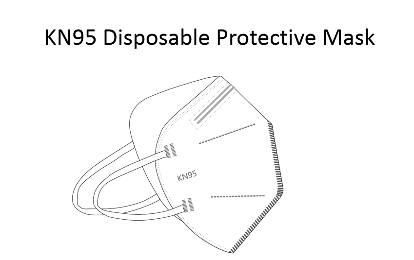 Stock Fast Shipment Anti Pollution Non-Woven Disposable Earloop KN95 Custom Face Mask