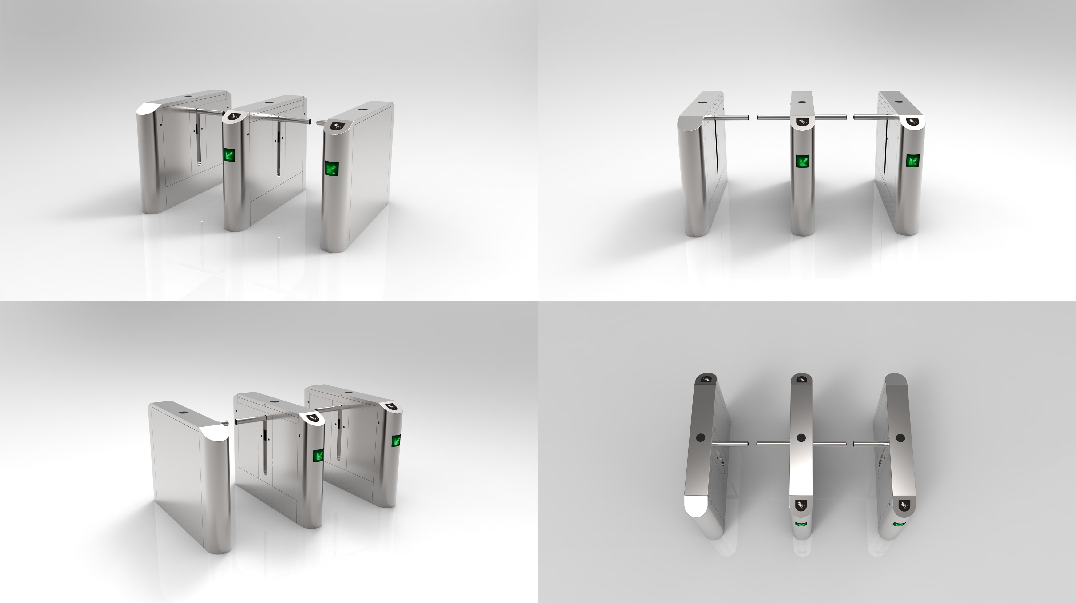 CF238FLG-YTZ Drop Arm Turnstile 24V DC Brushless Motor For Amusement Park