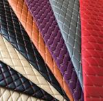 Car Footmat PVC Faux Leather Material Diamond Embroidery PVC Sponge Leather