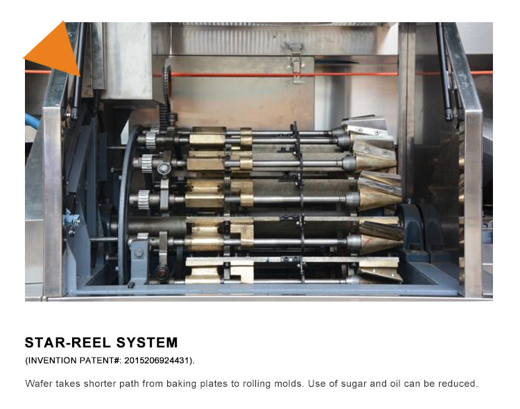 Automatic Rolled Sugar Cone Production Line Ice Cream Industrial Baking Waffle Cone Making Machine